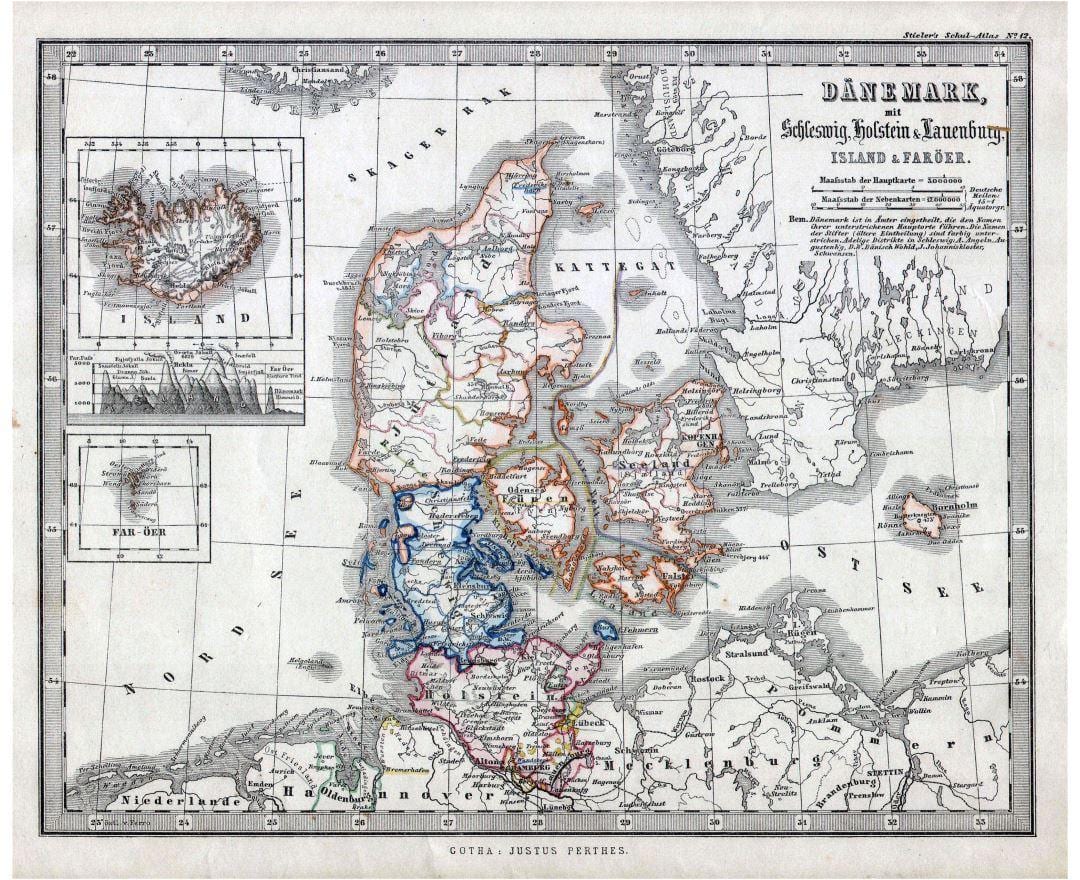 старая карта Даніі