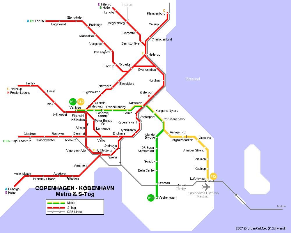 Карта Даніі метро 