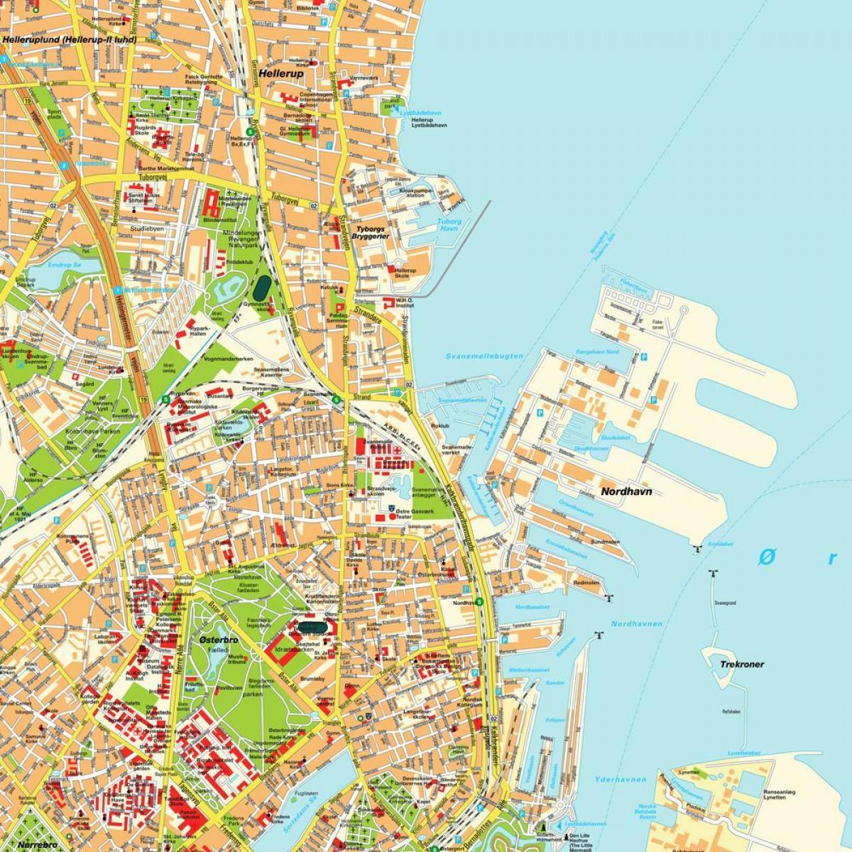 Карта Капенгагена Данія