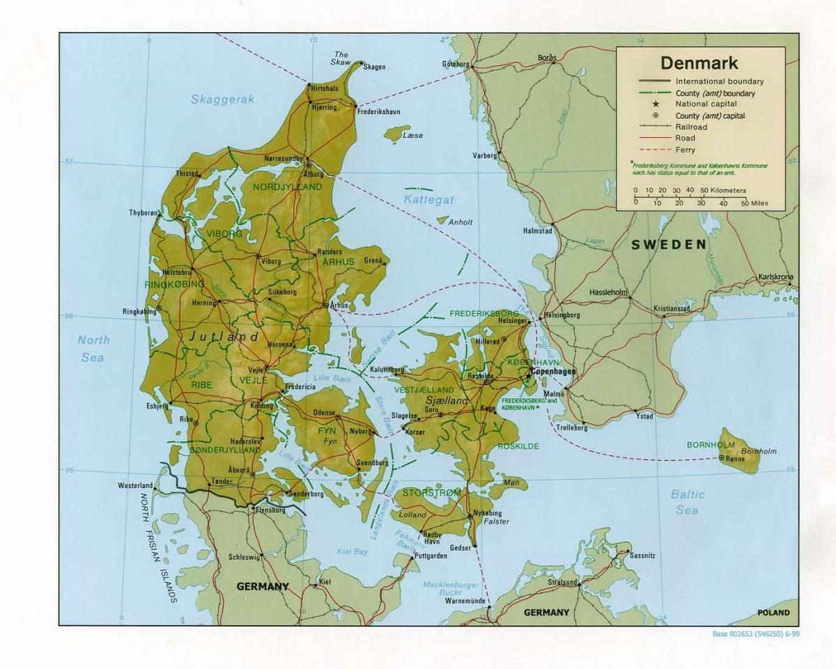 Фізічная Карта Данія