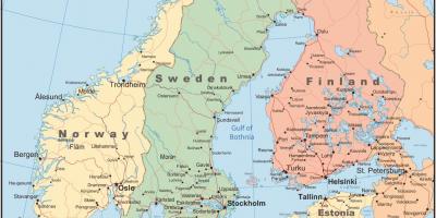 Карта Даніі і суседніх краінах